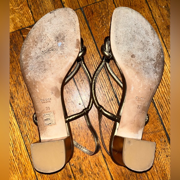 Gold sling back GUCCI sandals 👡 - Picture 10 of 10